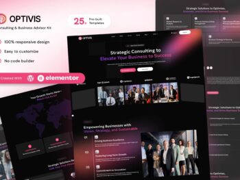 Optivis - Kit de modelos Elementor de consultoria e consultoria de negócios para empresas profissionais e estratégia