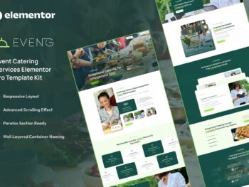 Eveng - Kit de modelos Elementor Pro para serviços de catering para eventos
