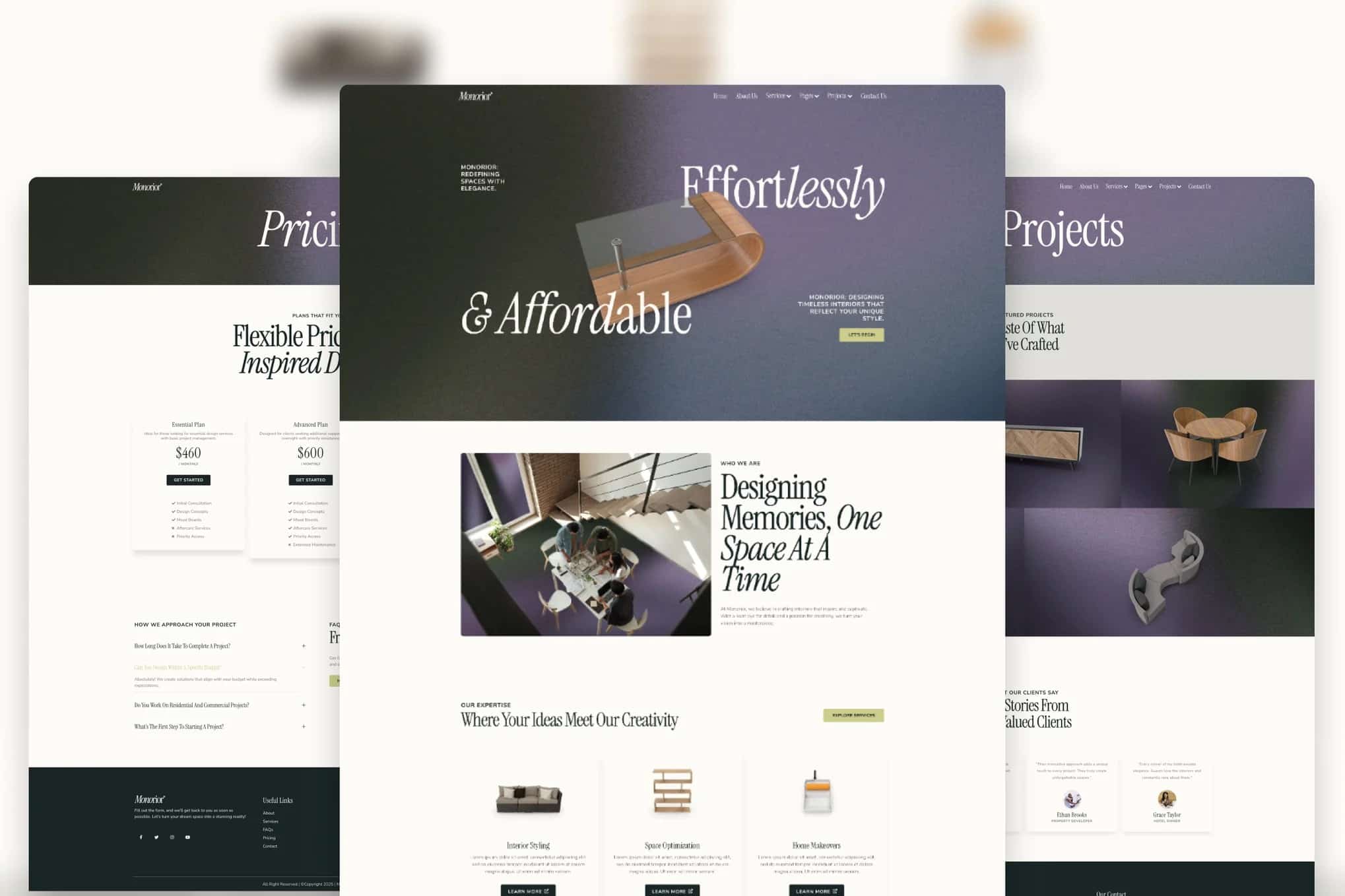 Monorior Space - Kit de Templates Gradient Interior Elementor