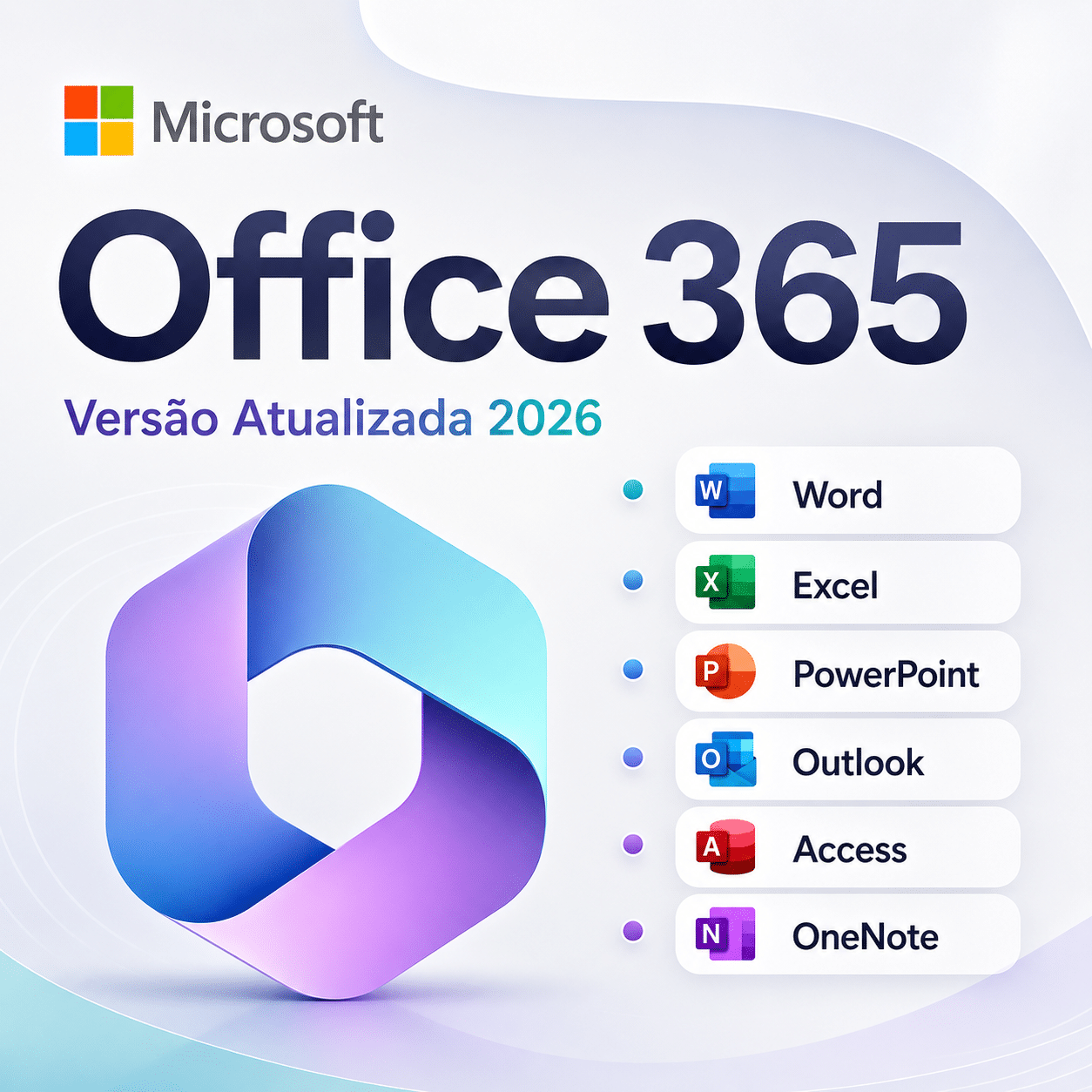 Microsoft 365 - 30 Dias | 1 Dispositivo + 1 TB no OneDrive | Ativação no Seu E-mail