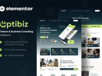 Optibiz - Kit de Templates Elementor de Consultoria Financeira e Empresarial