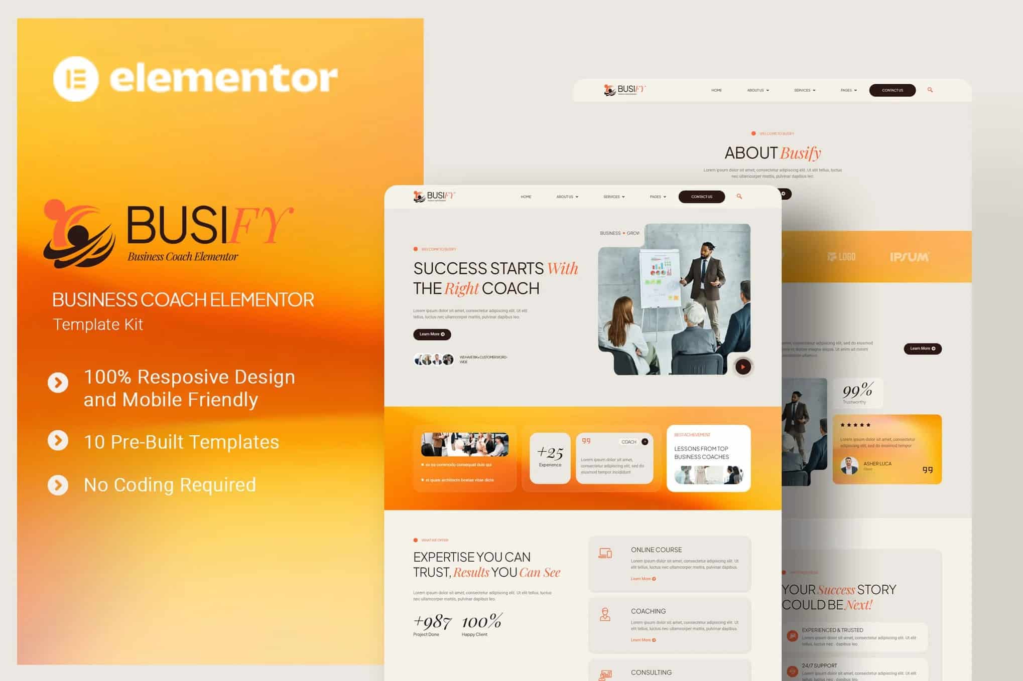 Busify - Kit de modelos Business Coach Elementor