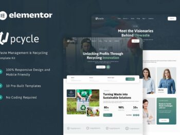 Upcycle - Kit de modelos Elementor para gerenciamento e reciclagem de resíduos