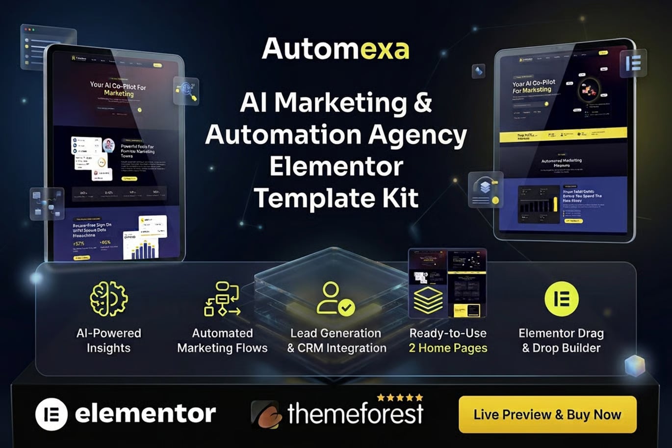 Automexa - Kit de Modelos Elementor para Agência de Marketing e Automação de IA