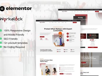 Workalock - Kit de modelos Service Elementor Pro para serralheiro e fabricante de chaves