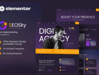 Seosky - Kit de Templates Elementor de Marketing Digital Seo