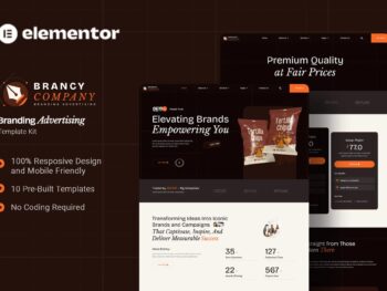 Brancy - Kit de modelos Branding Advertising Elementor