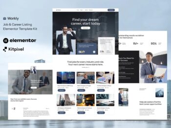 Worlly - Kit de modelos Elementor para listagem de empregos e recrutamento de carreiras